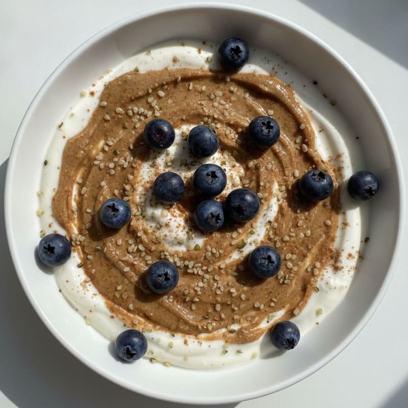 Silky Greek Yogurt Bowl with Hemp Seeds and Almond Butter