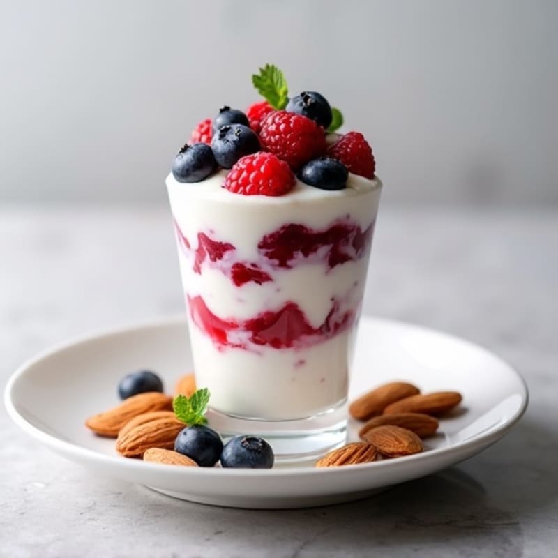 Greek Yogurt Protein Parfait with Berries and Almonds