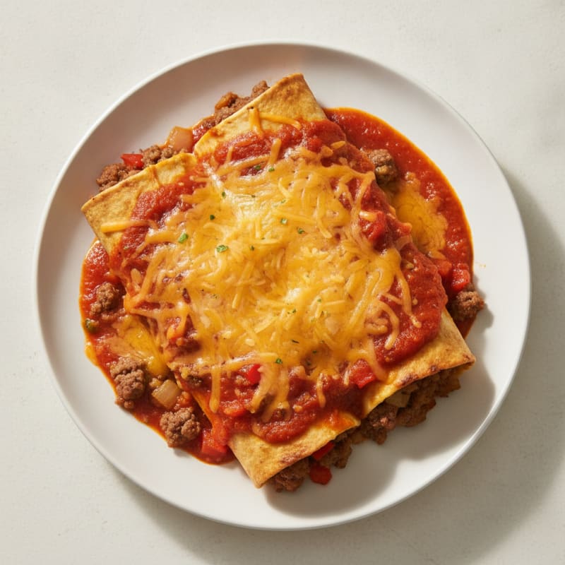 Ground Beef and Cheese Enchiladas