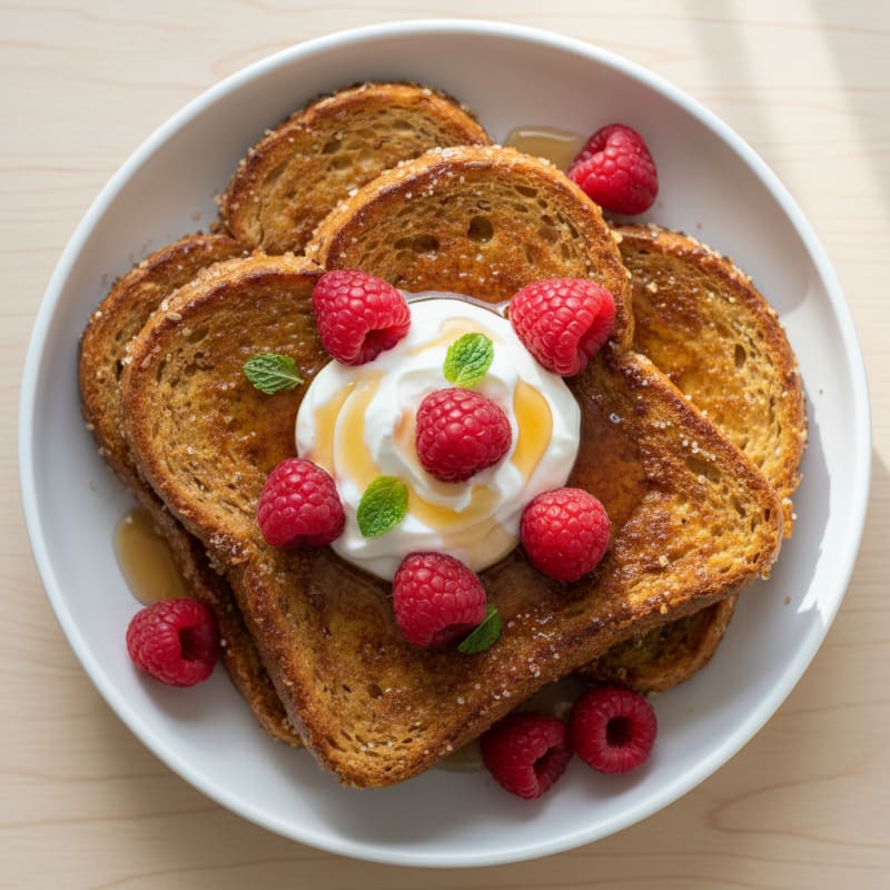 Golden Caramelized French Toast with Berries