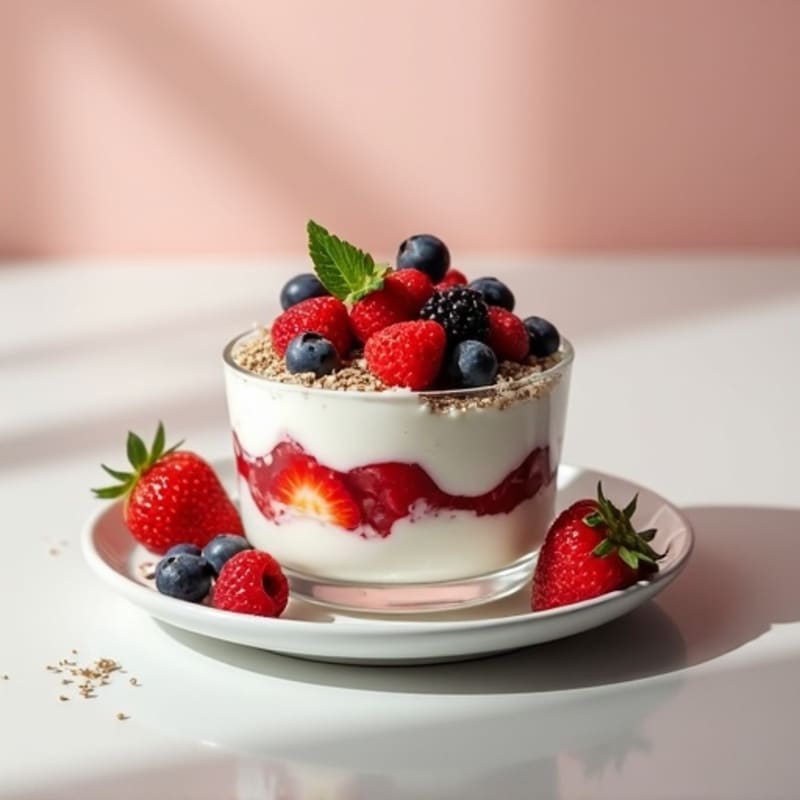 Creamy Greek Yogurt Parfait with Fresh Berries and Chia Seeds