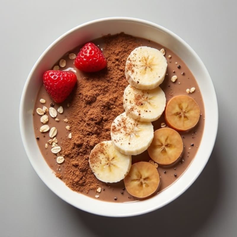 Creamy Peanut Butter Chocolate Protein Smoothie Bowl