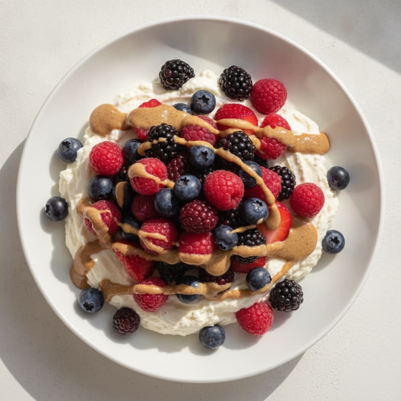 Silky Greek Yogurt Protein Mousse with Mixed Berries
