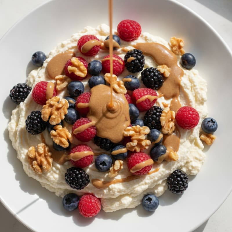 Silky Greek Yogurt Protein Mousse with Mixed Berries