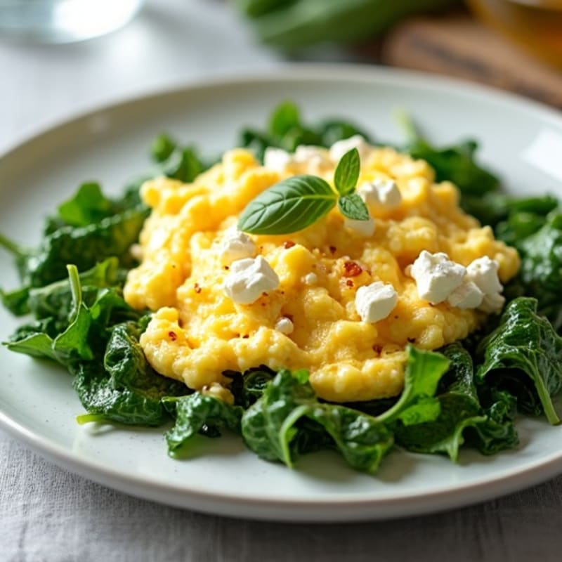 Egg White Scramble with Spinach and Feta