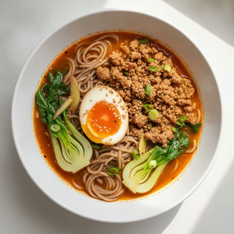 Sriracha Pork Ramen with Jammy Egg