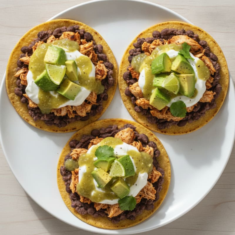 Canned Chicken & Black Bean Tostadas