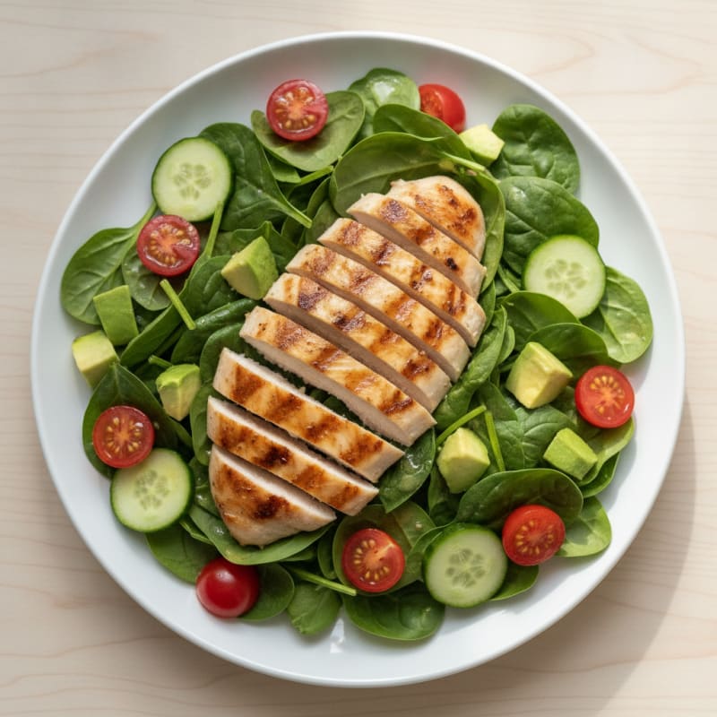 Grilled Chicken and Spinach Salad with Lemon Vinaigrette