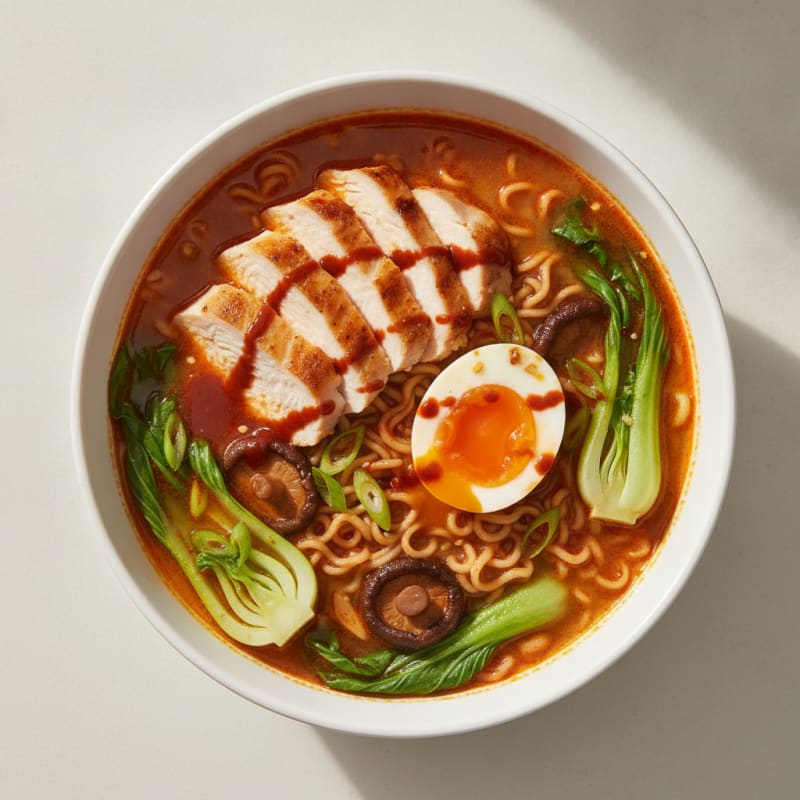 Sriracha Chicken Ramen Soup