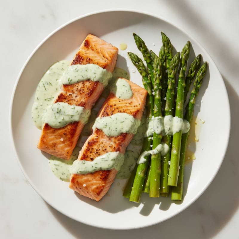 Pan-Seared Salmon with Creamy Dill Sauce