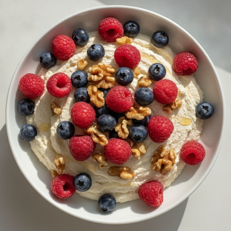 Silky Greek Yogurt Protein Mousse with Berries
