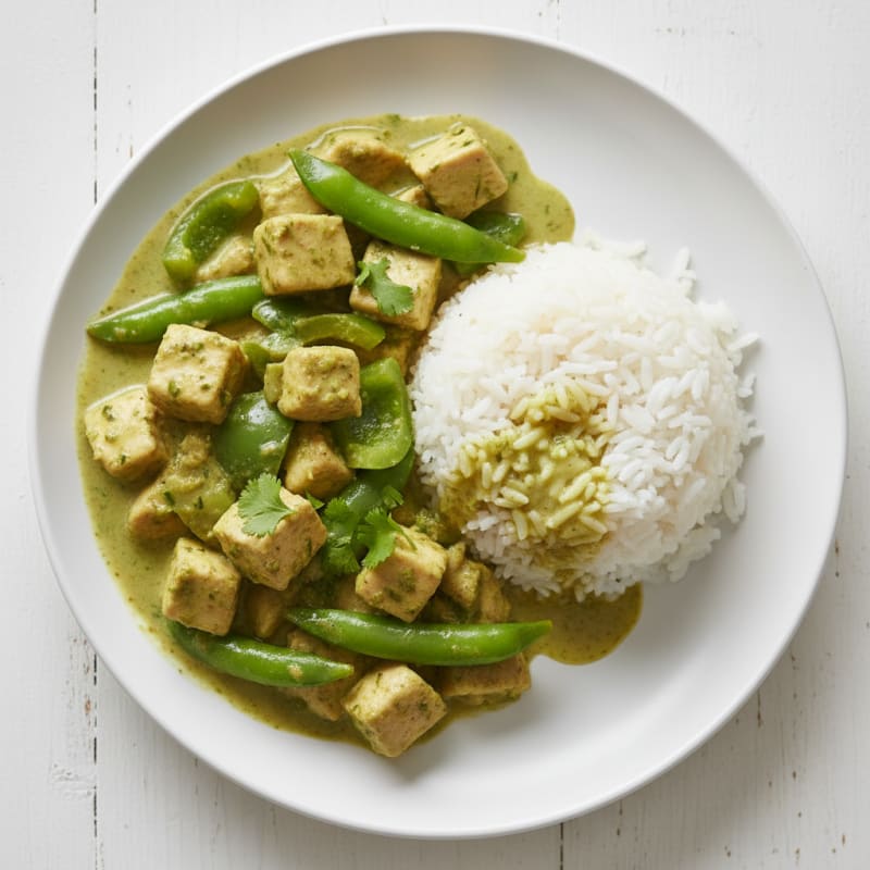 Green Curry Chicken with Coconut Rice