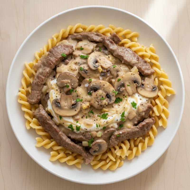 Beef Stroganoff with Egg Noodles