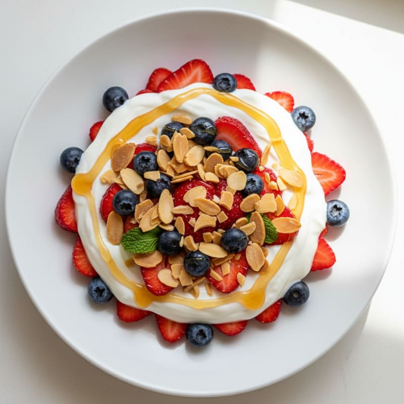 Greek Yogurt Protein Parfait with Berries and Almonds