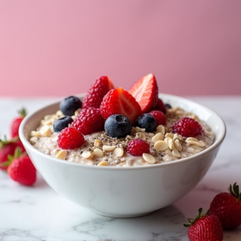 Creamy Berry Protein Overnight Oats