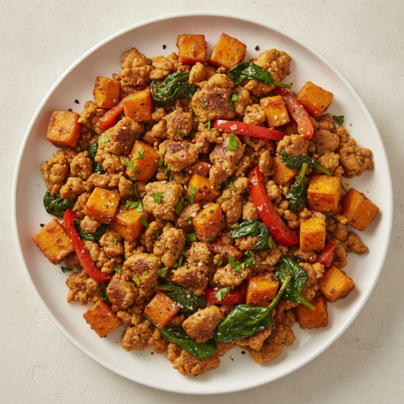 Ground Chicken Sweet Potato Skillet
