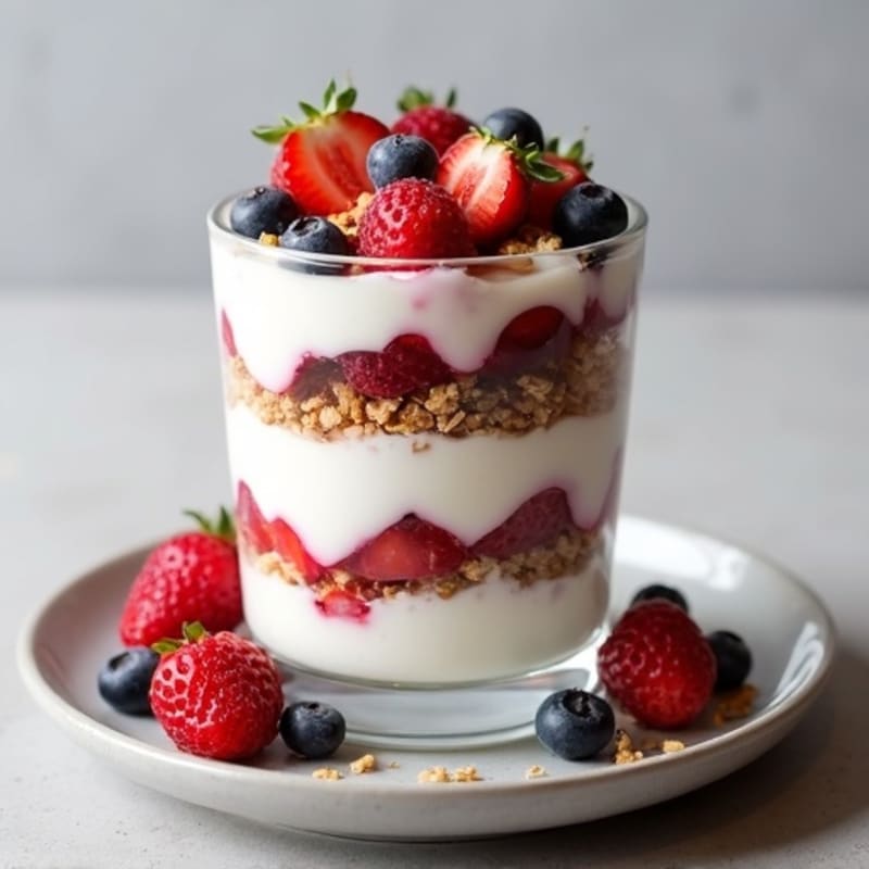 Creamy High-Protein Greek Yogurt Parfait with Vanilla Protein and Mixed Berries