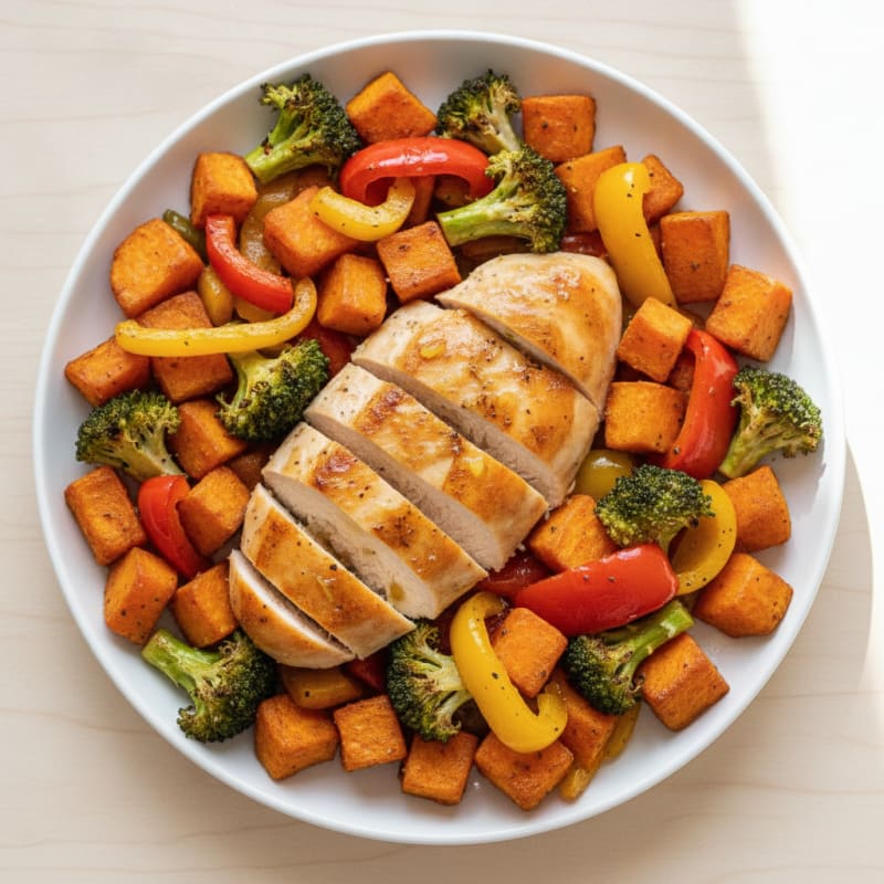 Chicken and Roasted Vegetable One-Pan Meal