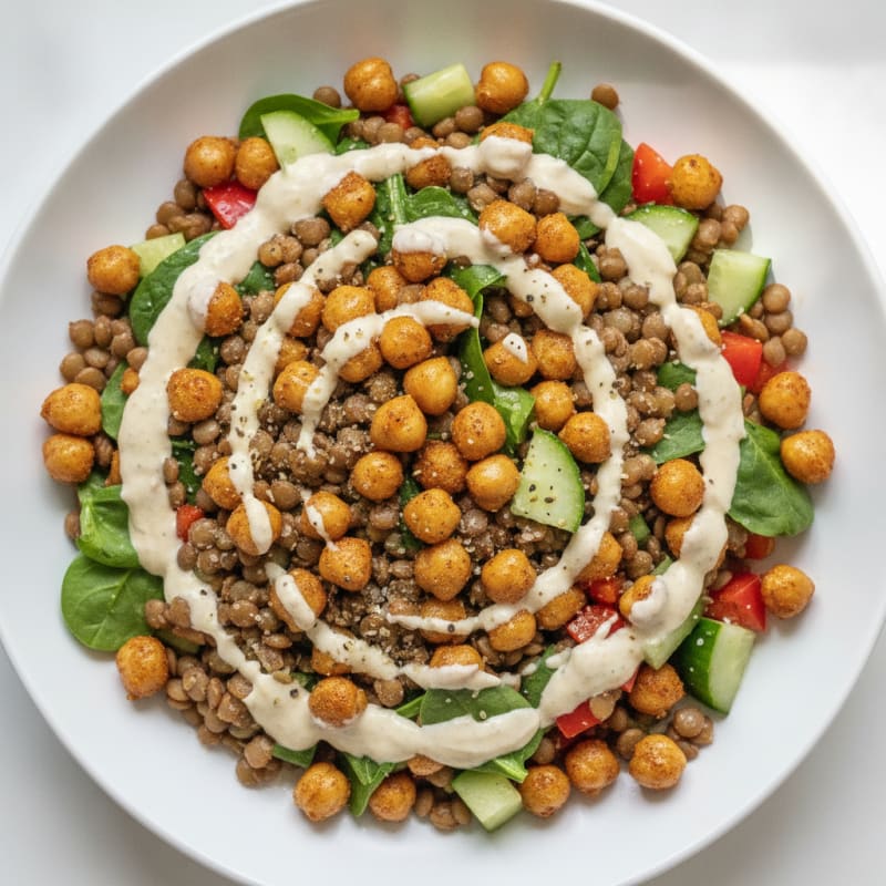 Lentil and Chickpea Power Bowl