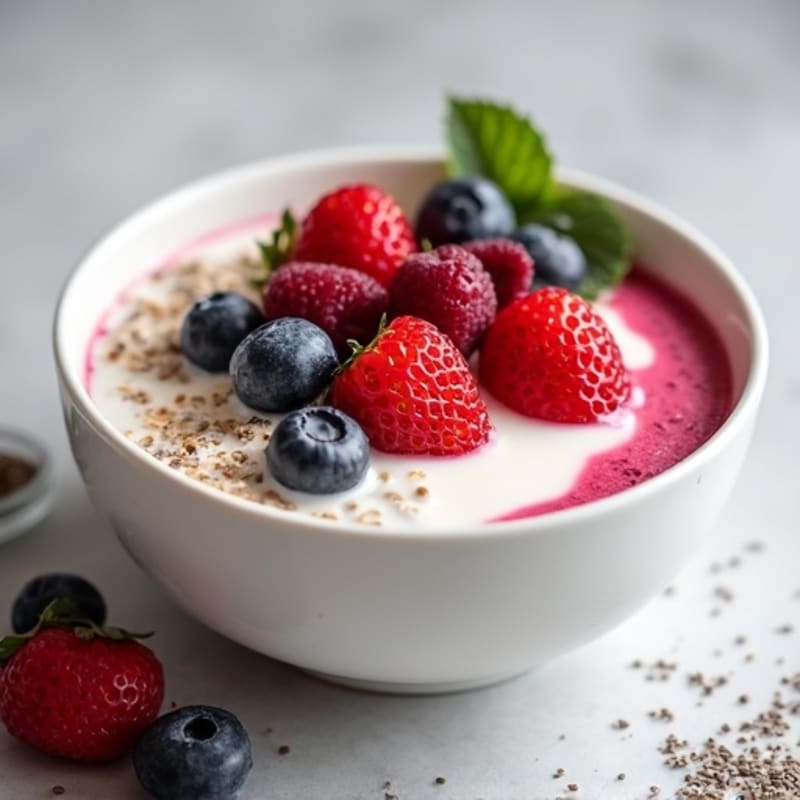 Creamy Berry Chia Oatmeal