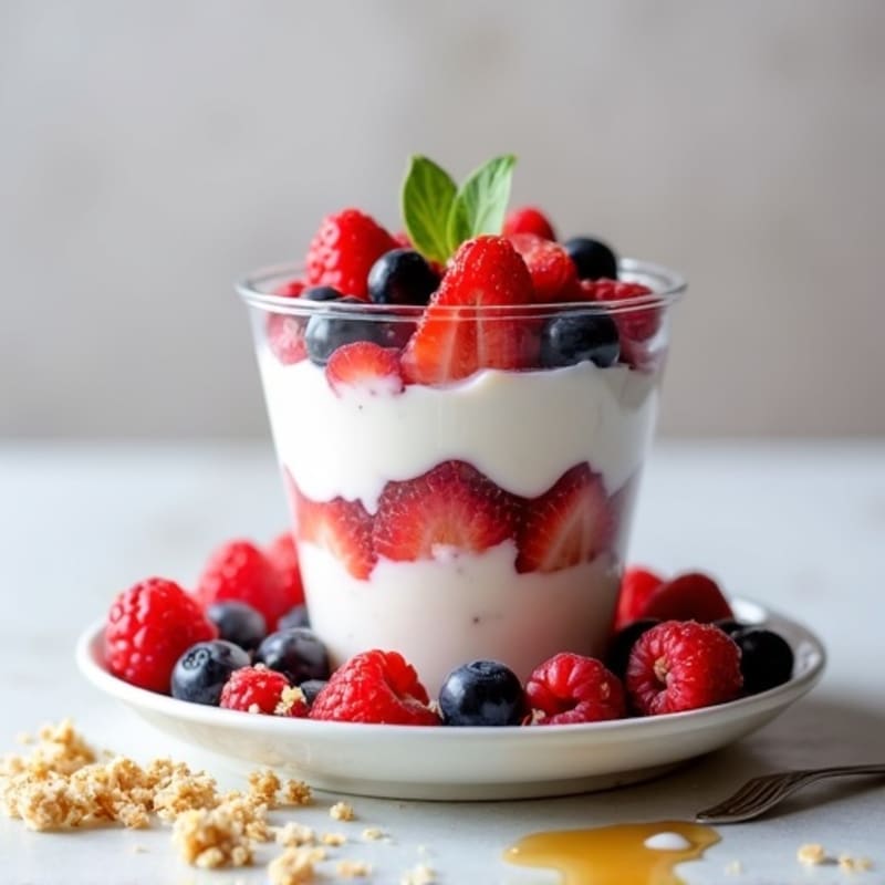 Greek Yogurt Protein Parfait with Mixed Berries