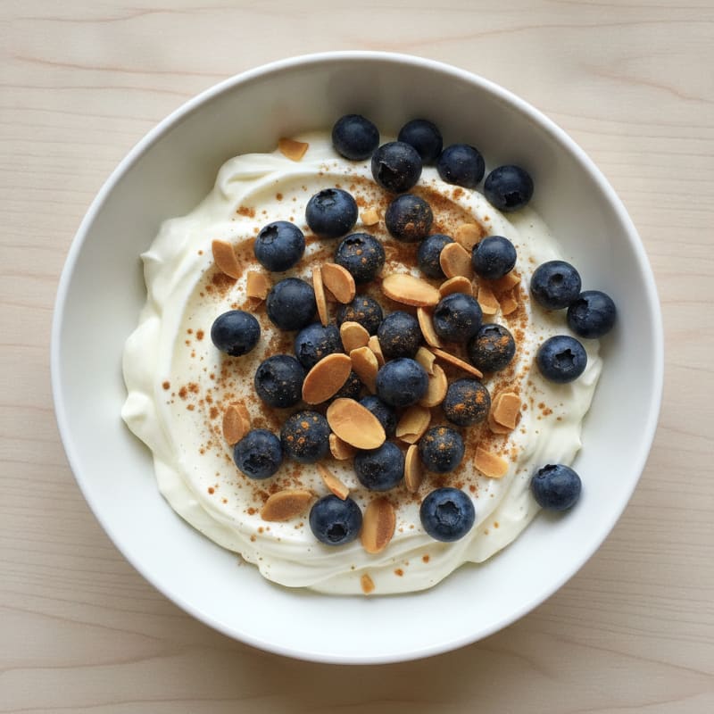 Creamy Greek Yogurt Bowl with Protein Powder and Toasted Almonds