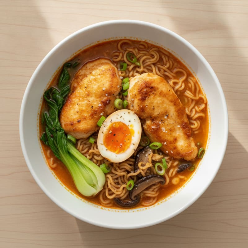 Sriracha Chicken Ramen Soup