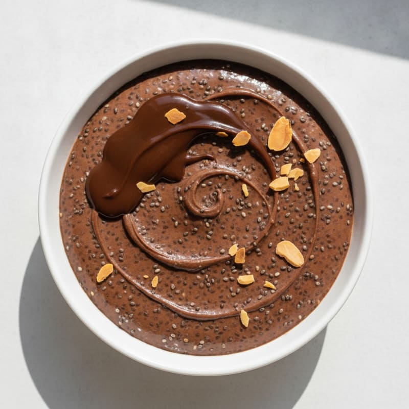 Silky Chocolate Protein Pudding with Chia Seeds