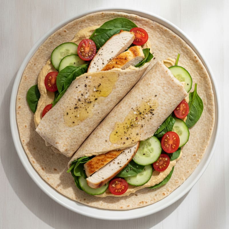 Chicken and Hummus Wrap
