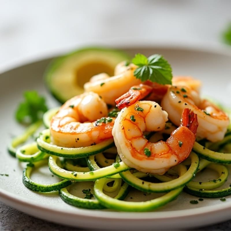 Pan-Seared Lemon Garlic Shrimp with Zucchini Noodles