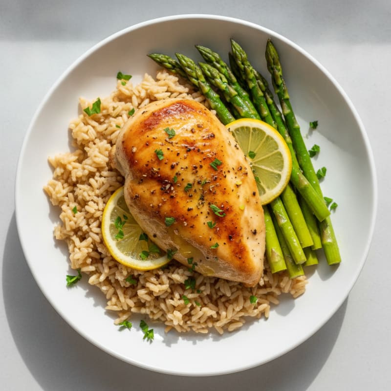 Lemon Herb Roasted Chicken with Rice