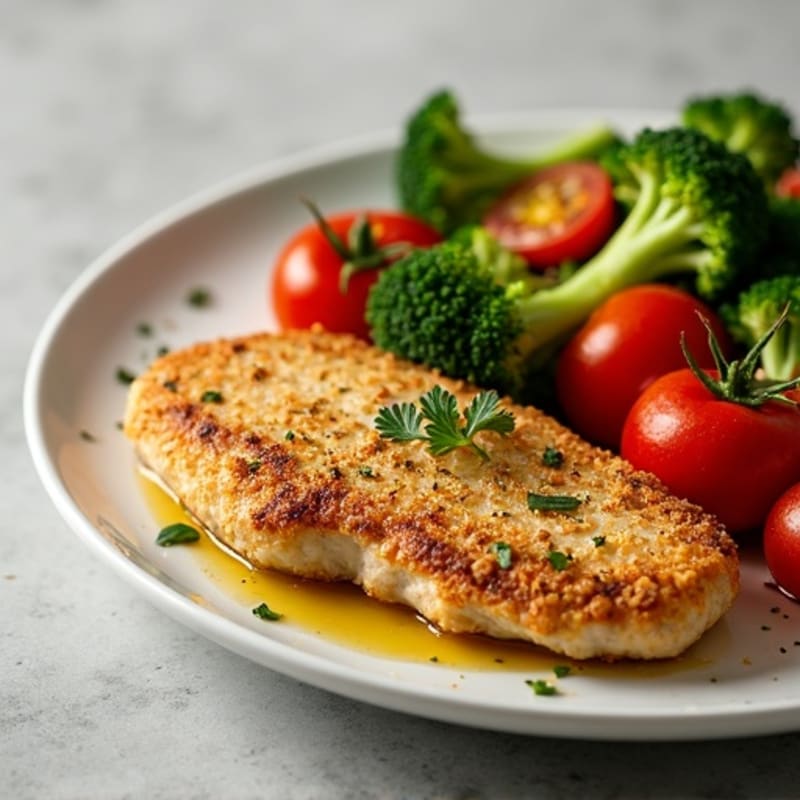 Herb-Crusted Pan Seared Chicken with Roasted Vegetables