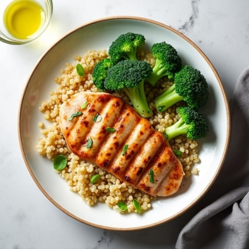 Grilled Turkey Breast with Quinoa and Roasted Broccoli