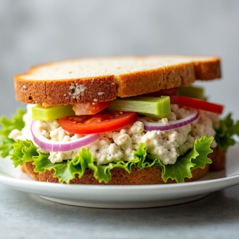 Creamy Tuna Salad Sandwich with Crunchy Vegetables