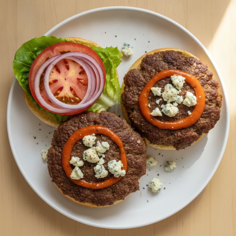 Buffalo Blue Cheese Beef Burgers