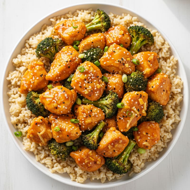 Baked Orange Chicken and Broccoli