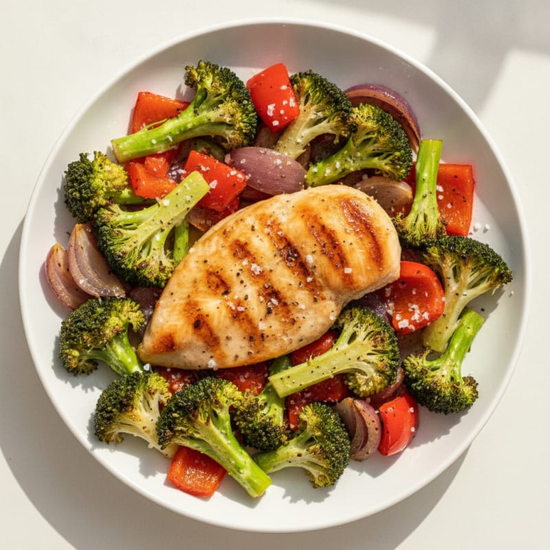 Pan-Seared Chicken with Roasted Vegetables