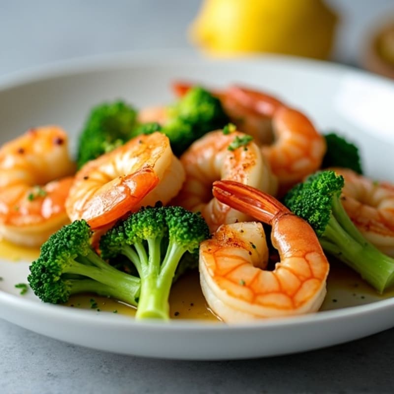 Pan-Seared Garlic Butter Shrimp with Fresh Broccoli