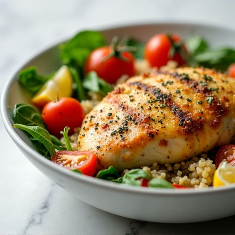 Lemon Herb Roasted Chicken and Quinoa Bowl