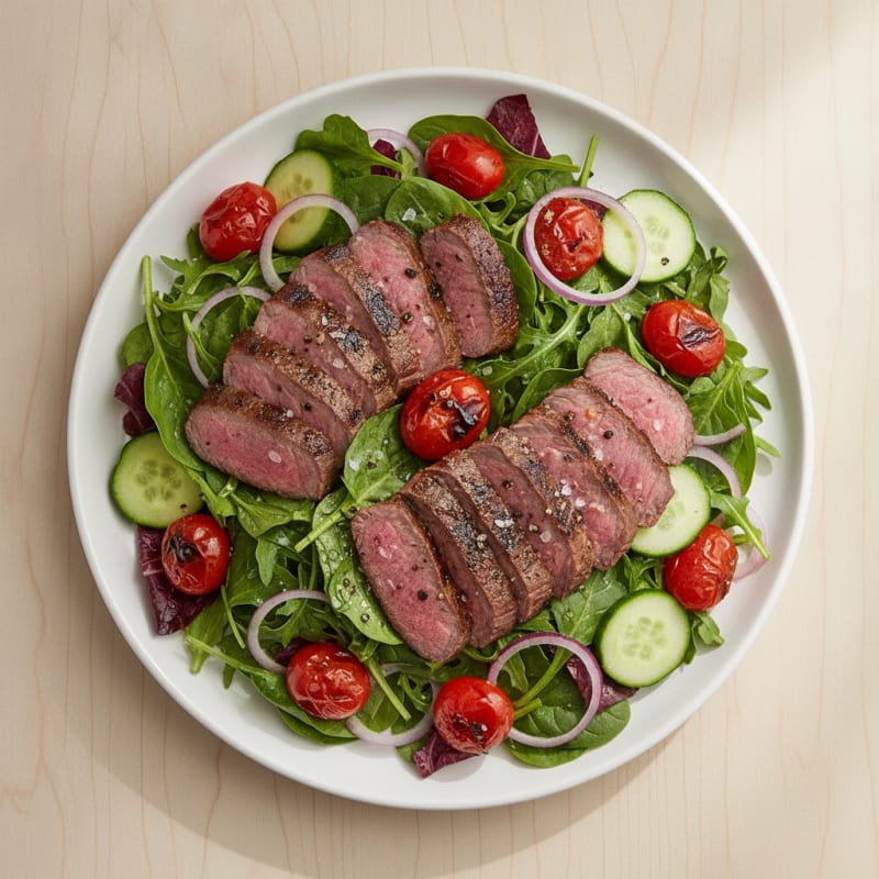 Pan-Seared Steak Salad with Balsamic Tomatoes