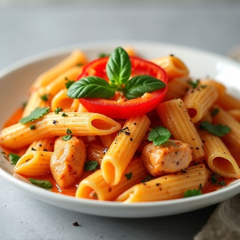 Spicy Paprika Chicken Pasta with Creamy Sauce and Bell Peppers