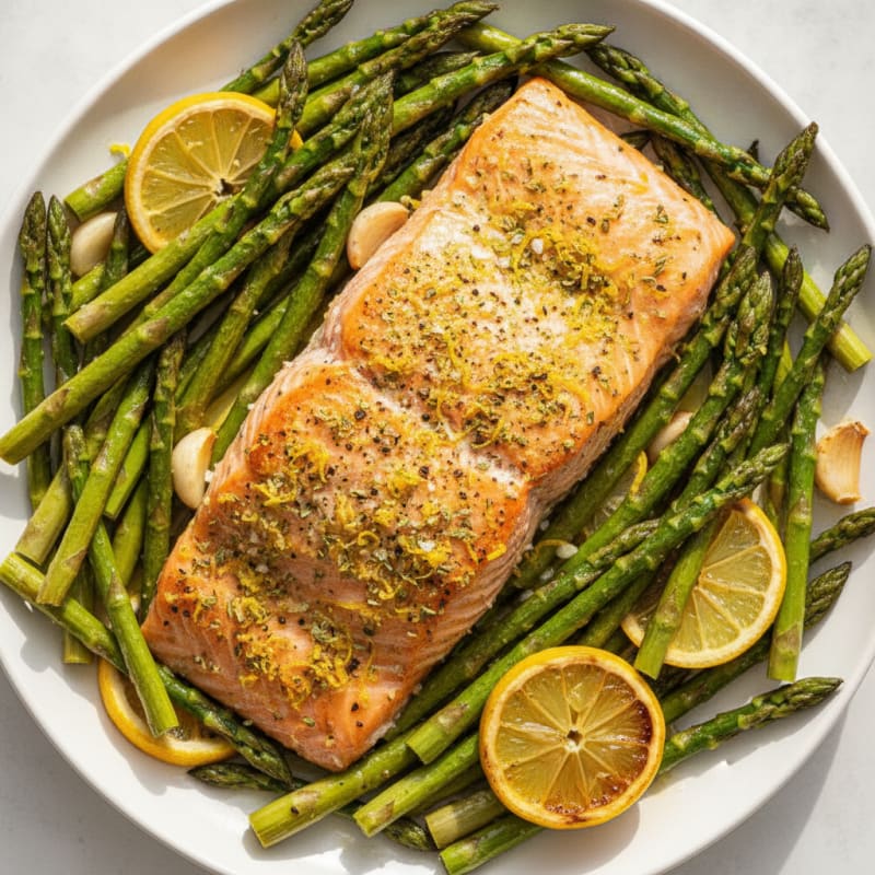 Lemon-Herb Roasted Salmon with Asparagus