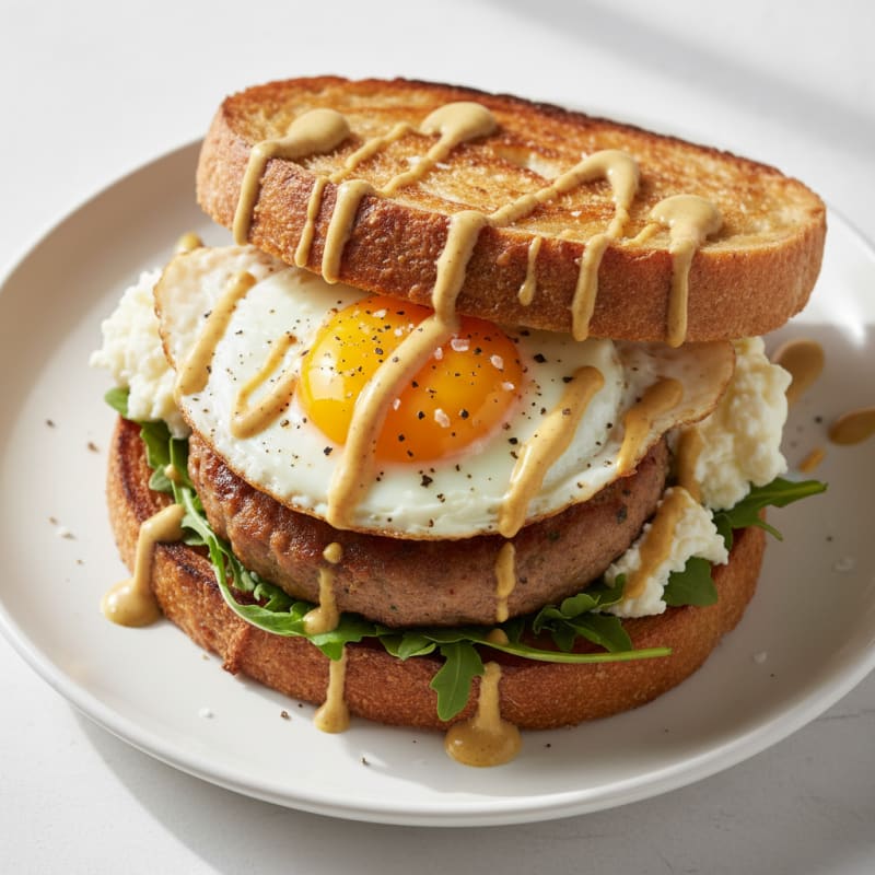 Sourdough Breakfast Sandwich with Fried Egg