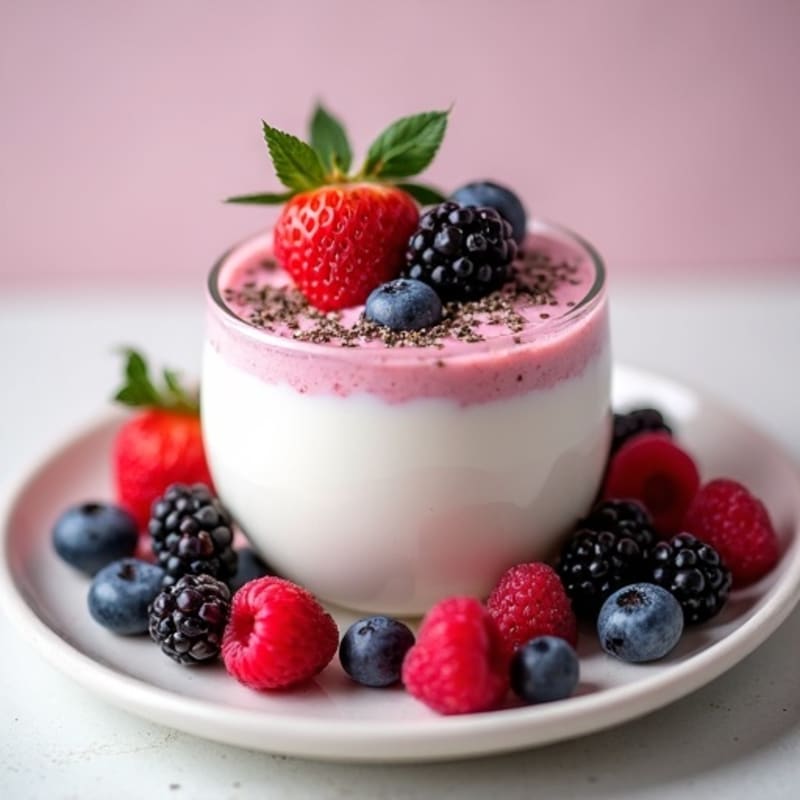 Greek Yogurt Protein Mousse with Mixed Berries