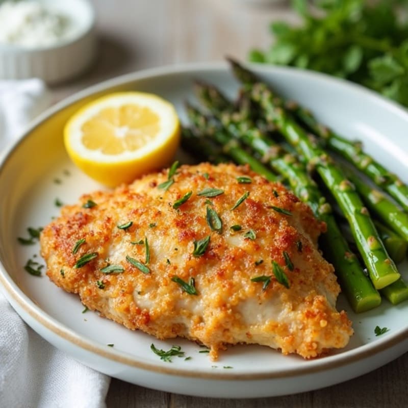 Crispy Lemon Herb Chicken with Roasted Asparagus