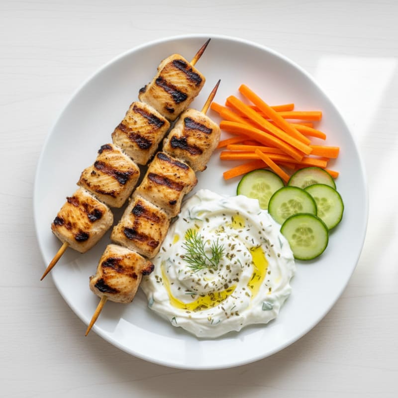 Grilled Chicken Platter with Creamy Zesty Tzatziki