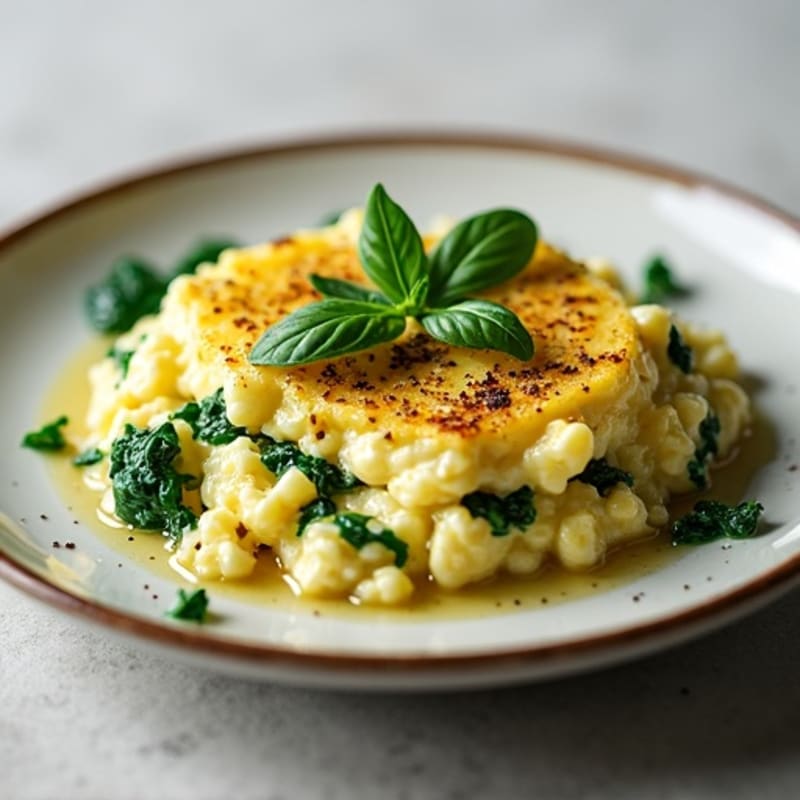 Egg White Scramble with Cottage Cheese and Sautéed Spinach