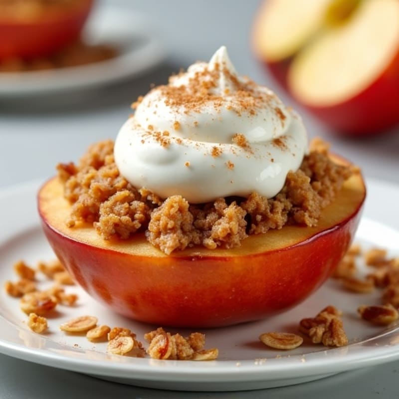 Cinnamon-Spiced Baked Apple Oat Crumble with Greek Yogurt