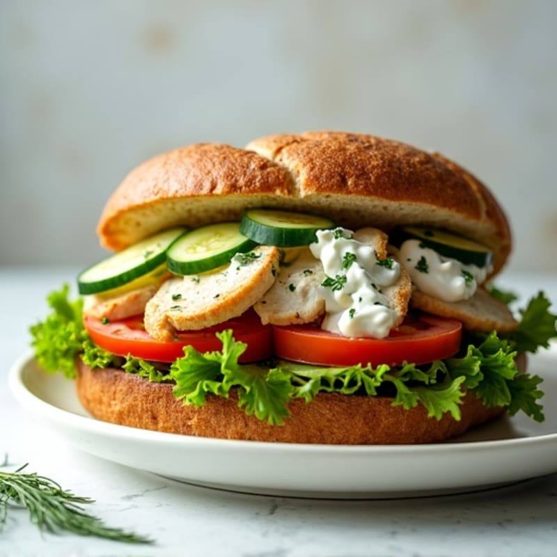 Herb-Roasted Chicken and Greek Yogurt Salad Sandwich