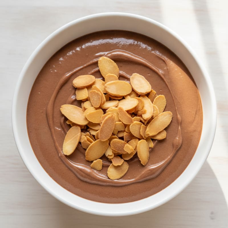 Silky Chocolate Protein Pudding with Almonds